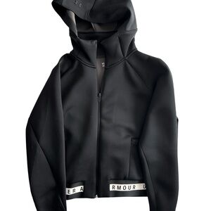 Under Armour Move Black Zip-Up Jacket with White Logo Banding